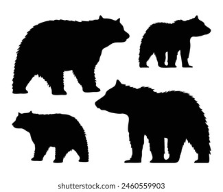 Silhouette bear collection. Vector illustration