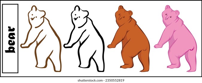 silhouette bear in different