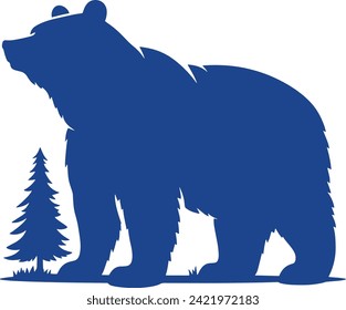 silhouette bear for digital and print