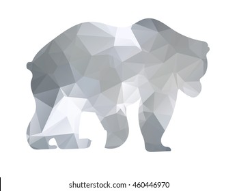 Silhouette a bear of geometric shapes