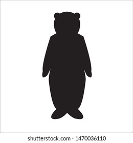 silhouette bear icon vector print