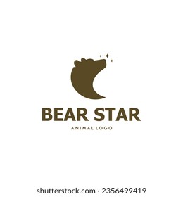 silhouette of bear logo looking at stars