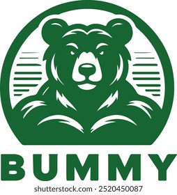 Silhouette Bear mascot logo in white background