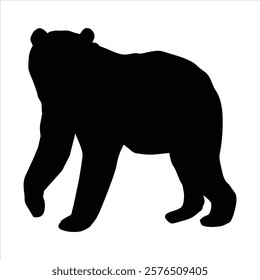 silhouette of a bear on a white background
