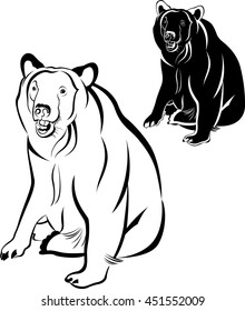 silhouette bear on a white background