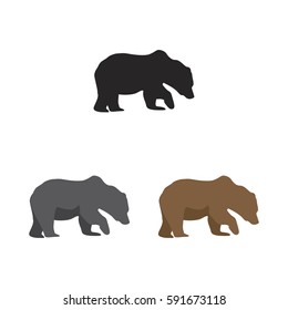Silhouette bear on a white background. Flat vector illustration EPS 10