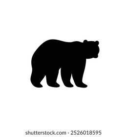 The silhouette of a bear. Original vector illustration in vintage style isolated on white background. Hand drawn, not AI