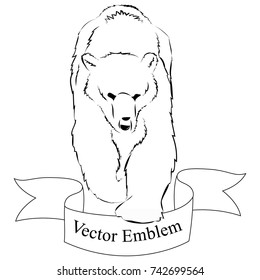 silhouette of a bear with a ribbon