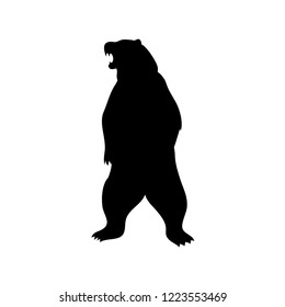 Silhouette Bear Stand Vertical