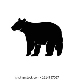 Silhouette Bear vector ilustration black and white colour,simple and elegant