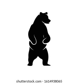 Silhouette Bear vector ilustration black and white colour,simple and elegant