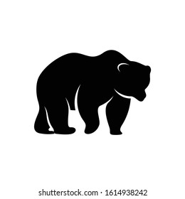 Silhouette Bear vector ilustration black and white colour,simple and elegant