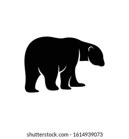 Silhouette Bear vector ilustration black and white colour,simple and elegant