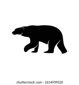 Silhouette Bear vector ilustration black and white colour,simple and elegant