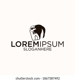 Silhouette Bear vector ilustration black and white colour simple and elegant