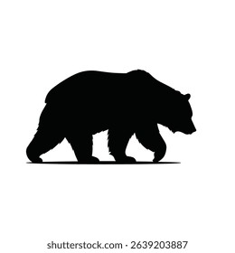 Silhouette: Bear Walking Slowly with Lowered Head - Wildlife