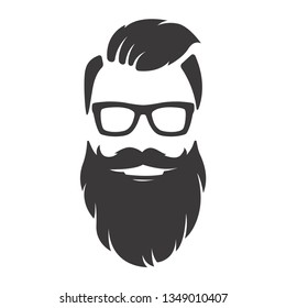 Silhouette Beard Hairstyles and Eyeglasses