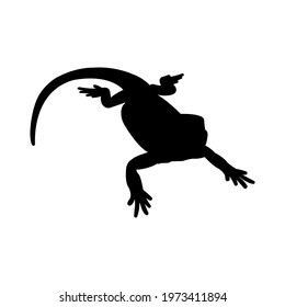 silhouette bearded dragon. vector illustration