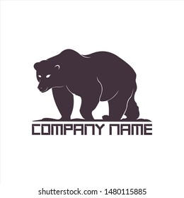 silhouette of bears and vector design element templates, animals, silhouette logos, black and white, outdoor, and logo illustrations.