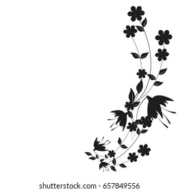 silhouette. beautiful butterflies, isolated on a white