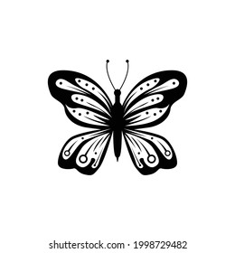 Silhouette beautiful butterfly design vector isolated on white background