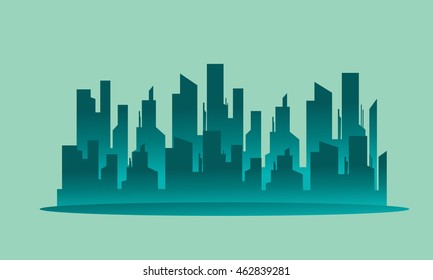 Silhouette beautiful city landscape vector art illustration