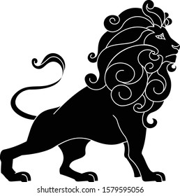 Silhouette Beautiful Elegant Leo Zodiac Sign Stock Vector (Royalty Free ...