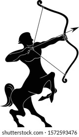 silhouette a beautiful and elegant Sagittarius zodiac sign vector