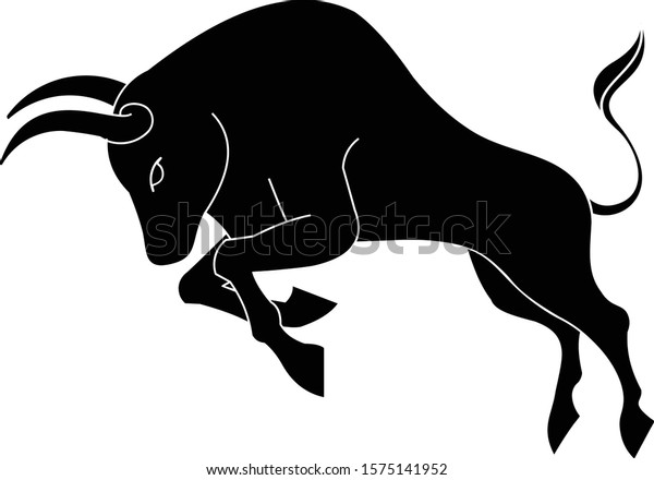 Silhouette Beautiful Elegant Taurus Zodiac Sign Stock Vector (Royalty ...