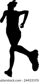 Silhouette of beautiful female athlete running Vector silhouette illustration	

