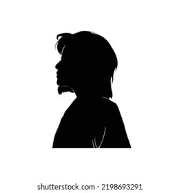 Silhouette of a beautiful girl with long and beautiful hair