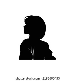 Silhouette of a beautiful girl with short and beautiful hair