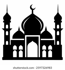 silhouette of a beautiful mosque