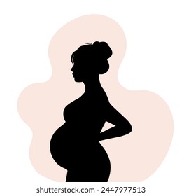 Silhouette of a beautiful pregnant woman