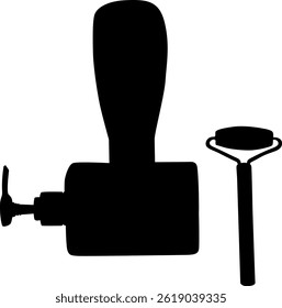 Silhouette a beautiful product on white background