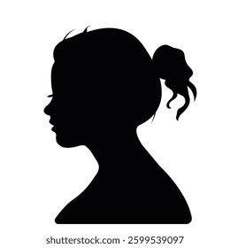 silhouette of beautiful profile of woman face concept beauty and fashion
