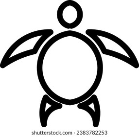 Silhouette of a beautiful sea turtle
