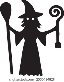 Silhouette of a beautiful witch flying on a broom against full moon light, wizard with cat, wizard with bats. Halloween background, fantasy and magic
