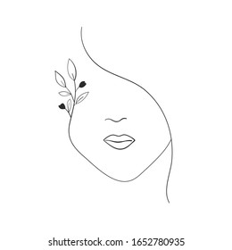 Silhouette of a beautiful woman face. International Women's Day. Vector illustration for card, poster, modern design. Feminism concept.White background.