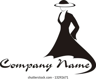 Silhouette of a beautiful woman. Logo. Vector