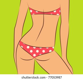 Silhouette of beautiful womanish body. Vector