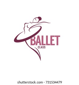 silueta de bailarín de ballet de belleza, plantilla de logotipo vectorial