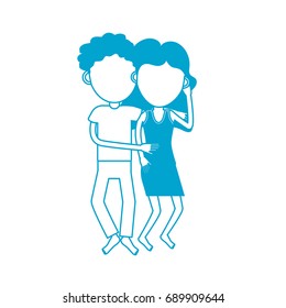 silhouette beauty couple with hairstyle design sleeping