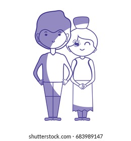 silhouette beauty couple together with hairstyle design