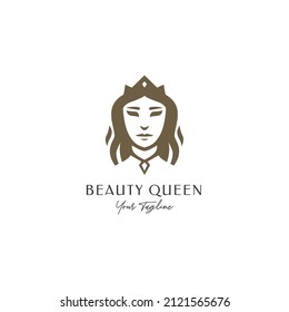 Silhouette beauty queen logo template