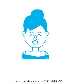 silhouette beauty woman with hairstyle design and blouse