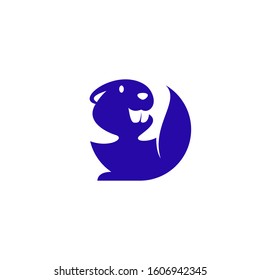 Silhouette of a beaver animal logo