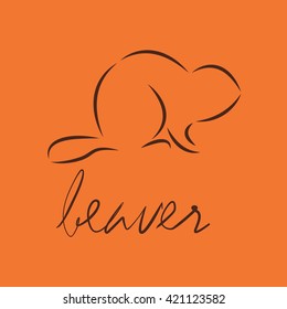 Silhouette of a beaver, template logo design. Vector illustration eps10.