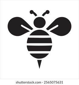 silhouette of a bee. black color vector illustrations eps 10 on a white background.
