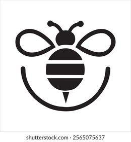 silhouette of a bee. black color vector illustrations eps 10 on a white background.
